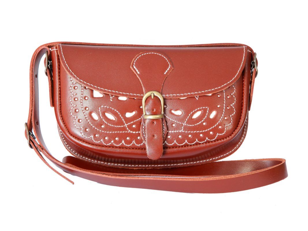 BANDOLERA DE PIEL MARRÓN
