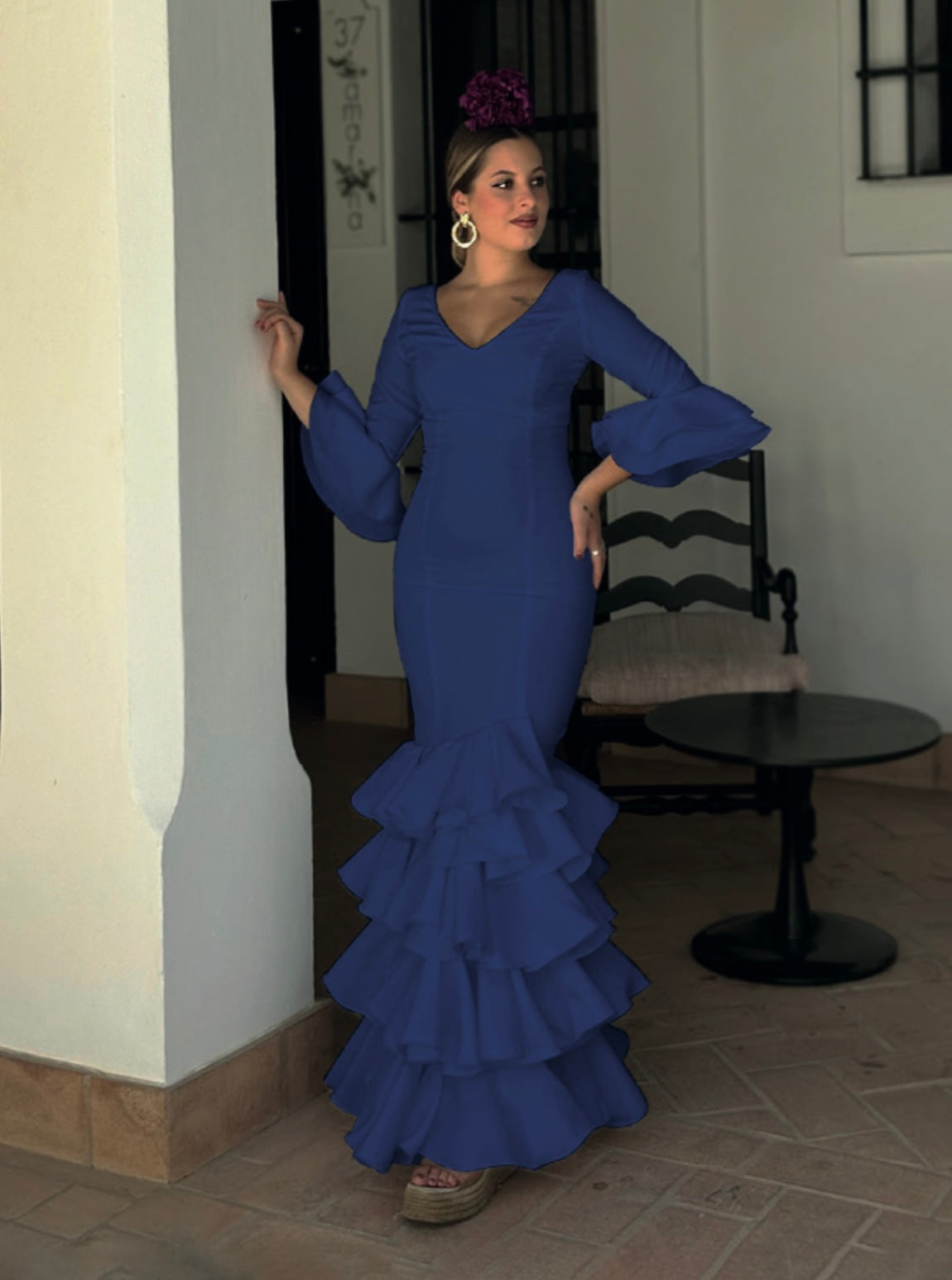 VESTIDO ROCIO AZULINA T38 Y T44