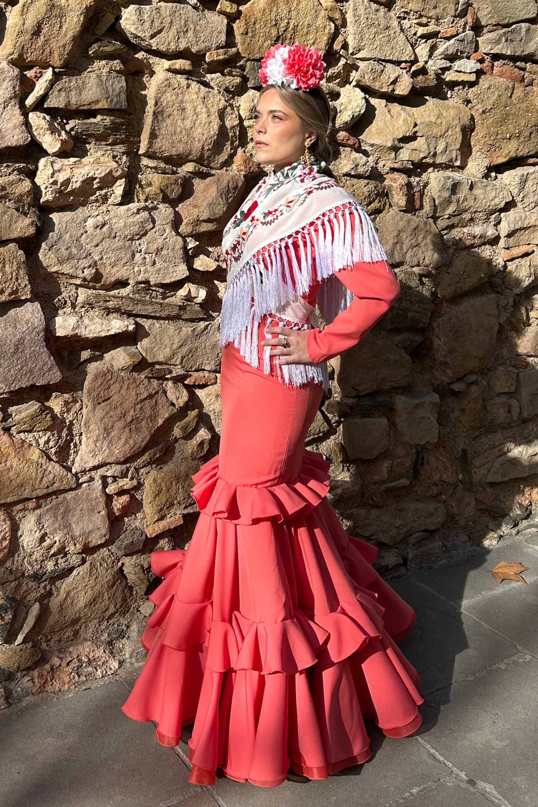 VESTIDO FANDANGO T40 CORAL