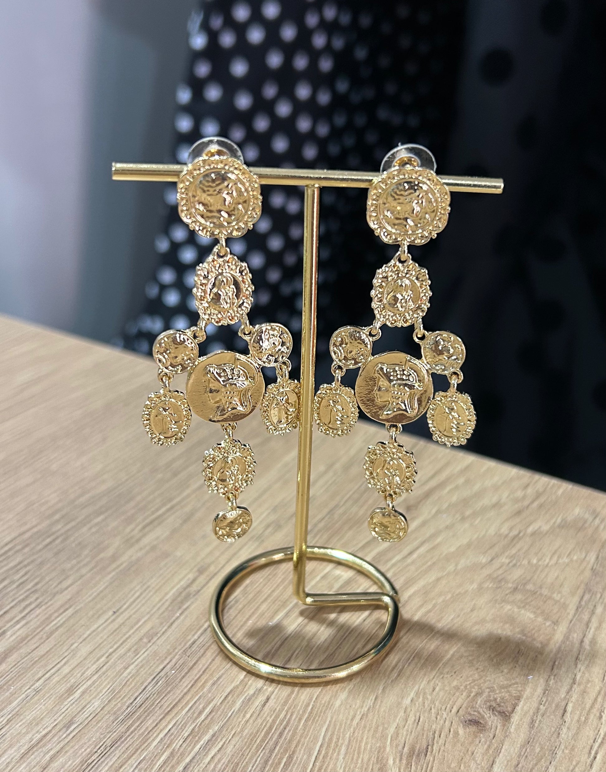 PENDIENTES LARGOS MONEDAS